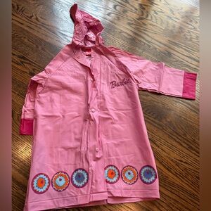 Barbie Pink Raincoat with Floral Accents